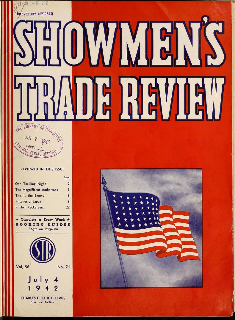SHOWMENS TRADE REVIEW magazine side cover 4 July 1942