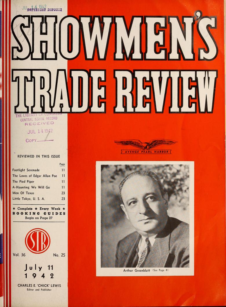 SHOWMENS TRADE REVIEW magazine side cover 11 July 1942