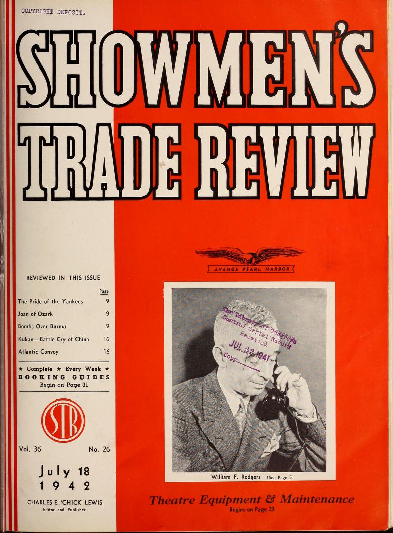 SHOWMENS TRADE REVIEW magazine side cover 18 July 1942