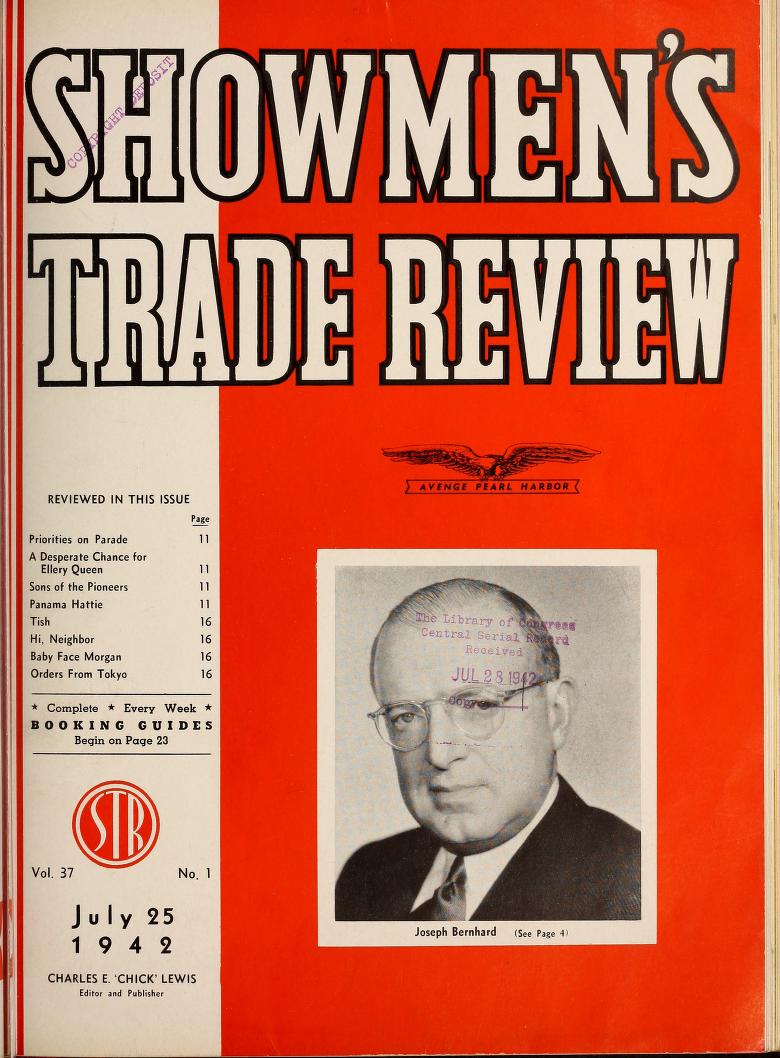 SHOWMENS TRADE REVIEW magazine side cover 25 July 1942