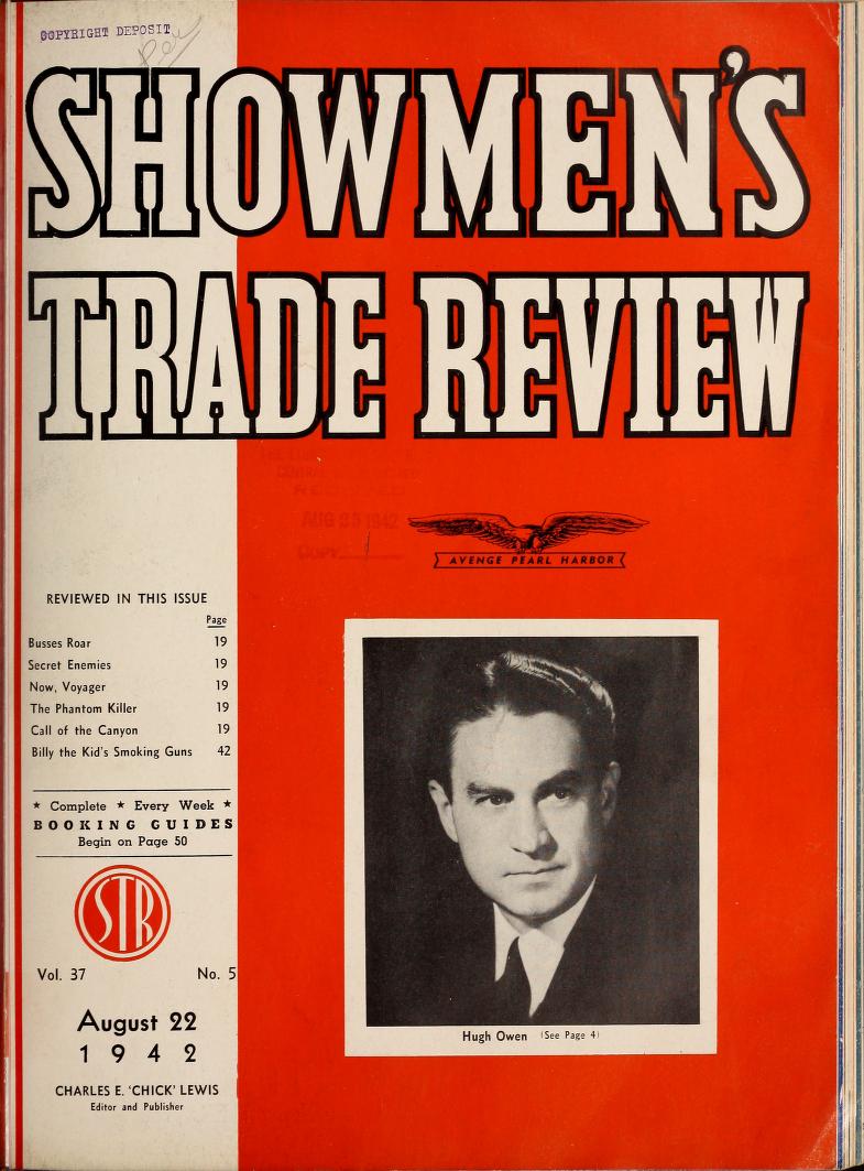 SHOWMENS TRADE REVIEW magazine side cover 22 August 1942