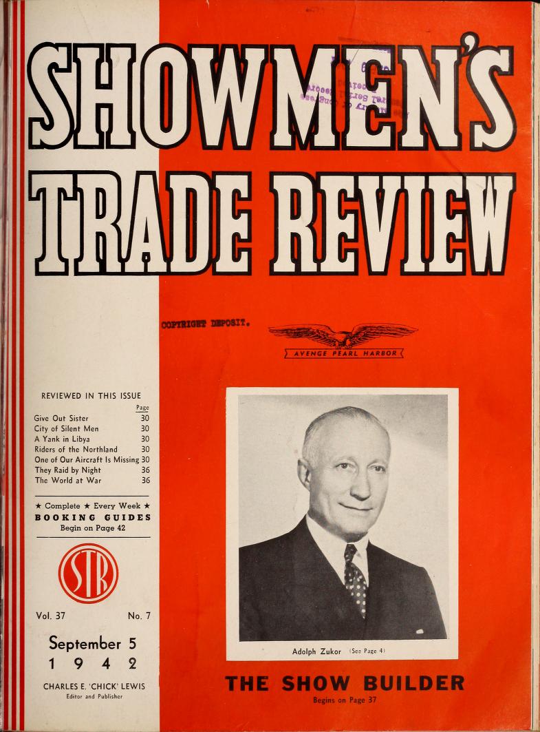 SHOWMENS TRADE REVIEW magazine side cover 5 September 1942