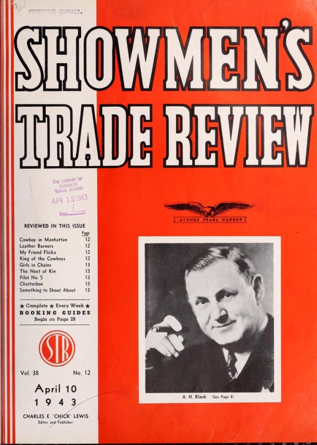 SHOWMENS TRADE REVIEW magazine side cover 10 April 1943