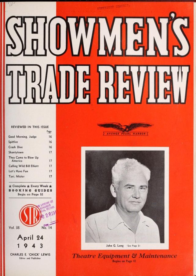 SHOWMENS TRADE REVIEW magazine side cover 24 April 1943