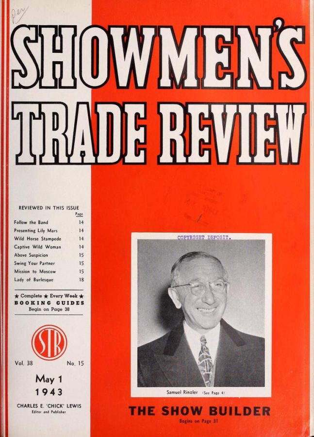 SHOWMENS TRADE REVIEW magazine side cover 1 May 1943