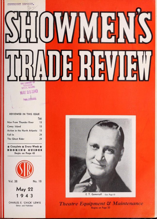 SHOWMENS TRADE REVIEW magazine side cover 22 May 1943