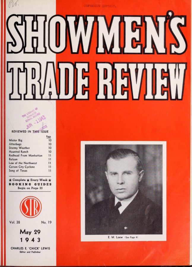 SHOWMENS TRADE REVIEW magazine side cover 29 May 1943