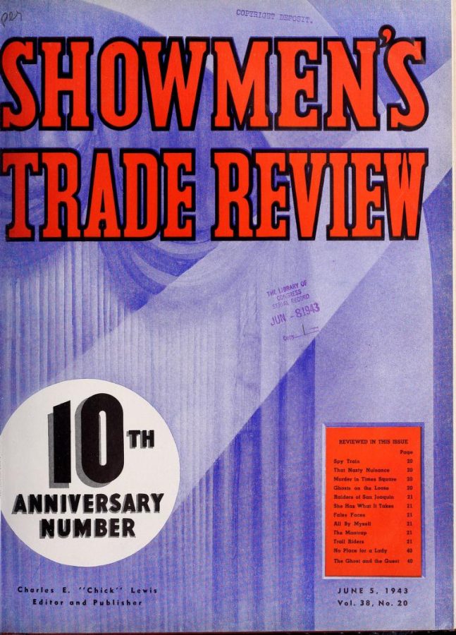 SHOWMENS TRADE REVIEW magazine side cover 5 June 1943