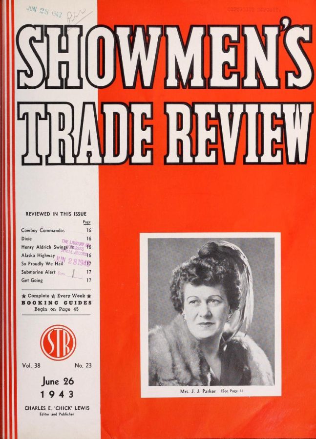 SHOWMENS TRADE REVIEW magazine side cover 26 June 1943