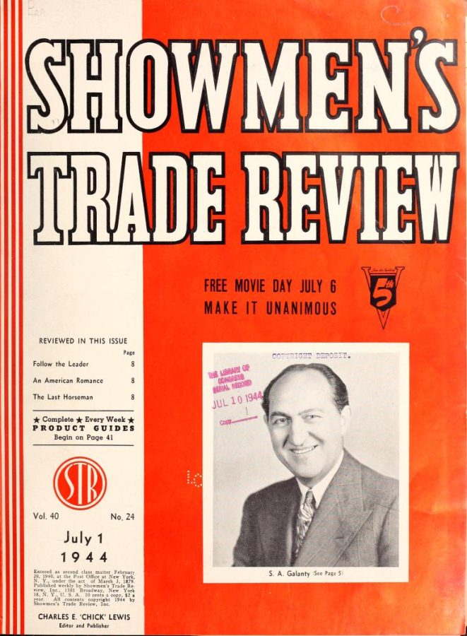 SHOWMENS TRADE REVIEW magazine side cover 1 July 1944