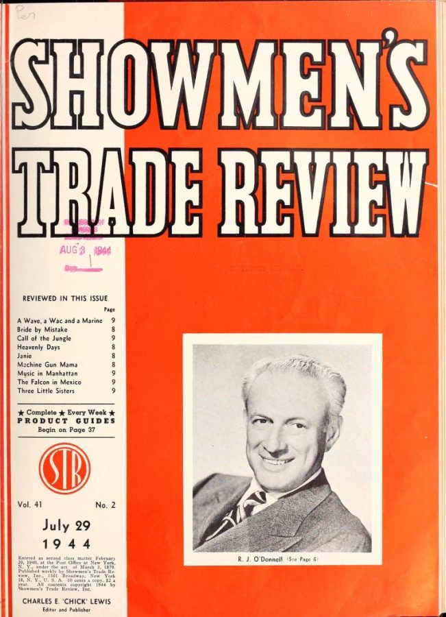 SHOWMENS TRADE REVIEW magazine side cover 29 July 1944