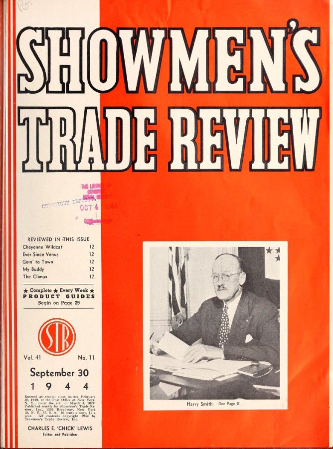 SHOWMENS TRADE REVIEW magazine side cover 30 September 1944