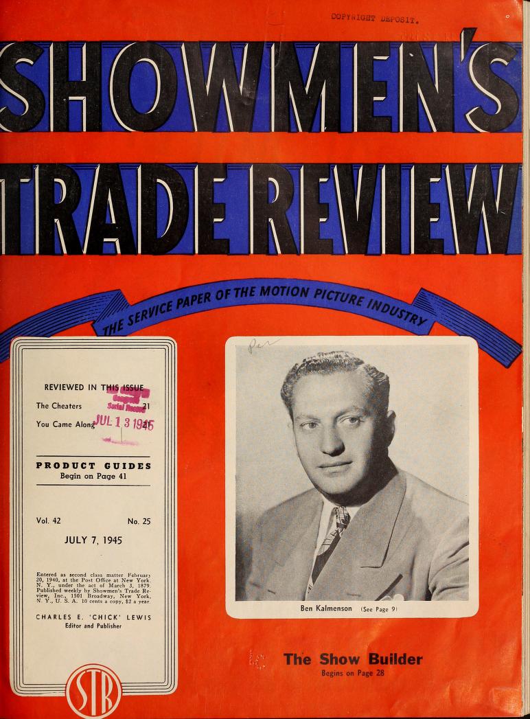 SHOWMENS TRADE REVIEW magazine side cover 7 July 1945