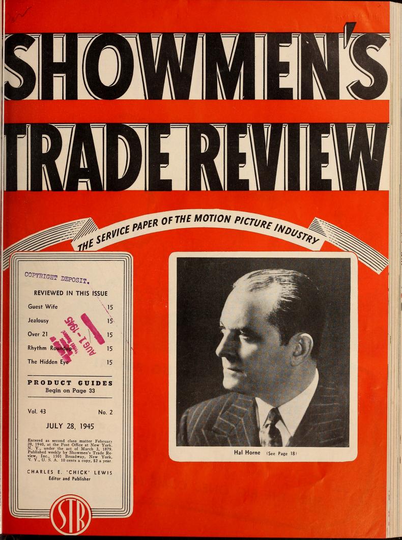 SHOWMENS TRADE REVIEW magazine side cover 28 July 1945