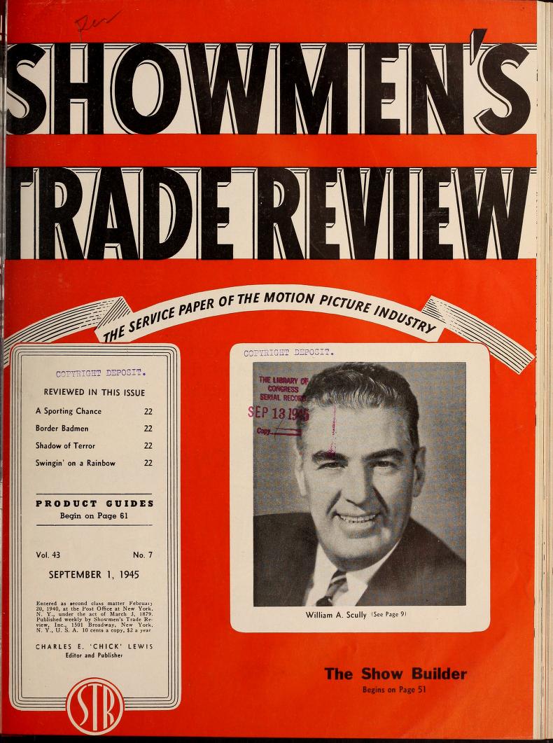 SHOWMENS TRADE REVIEW magazine side cover 1 September 1945