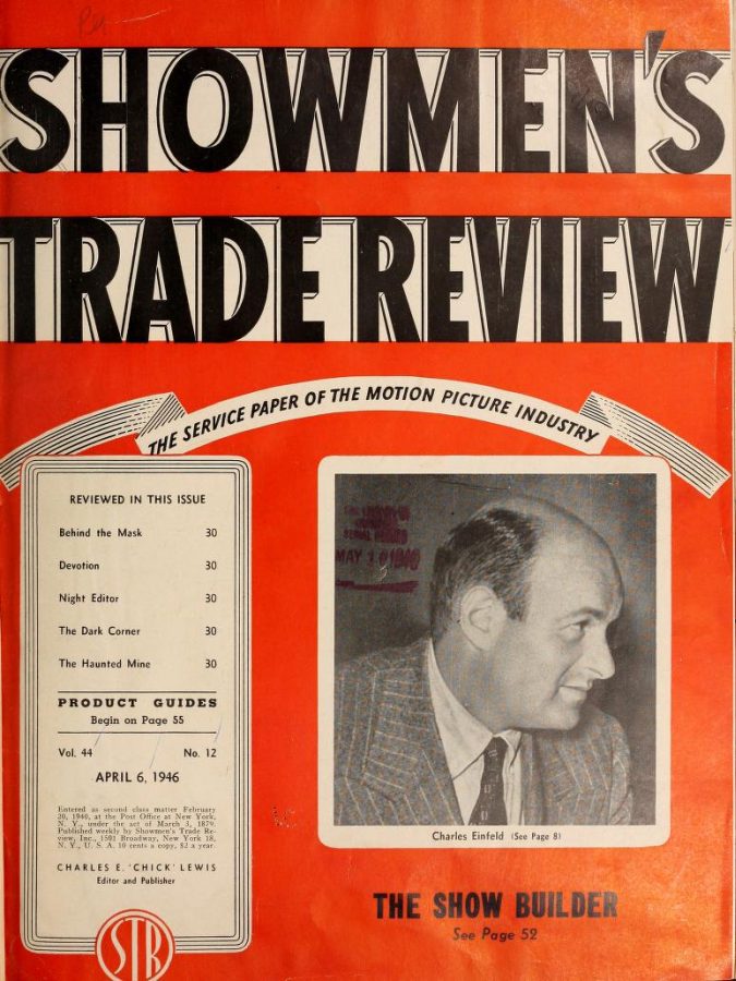 SHOWMENS TRADE REVIEW magazine side cover 6 April 1946