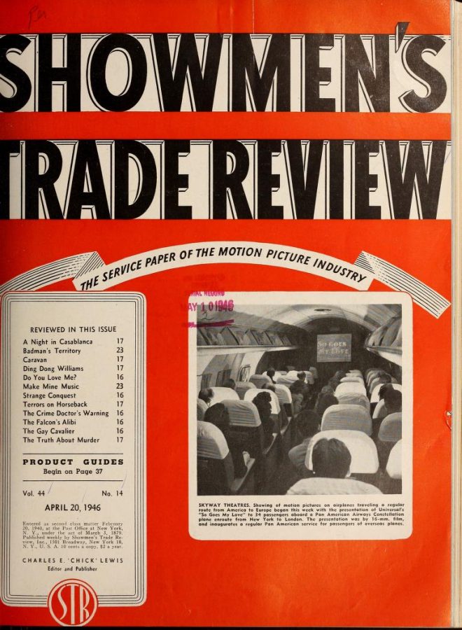 SHOWMENS TRADE REVIEW magazine side cover 20 April 1946