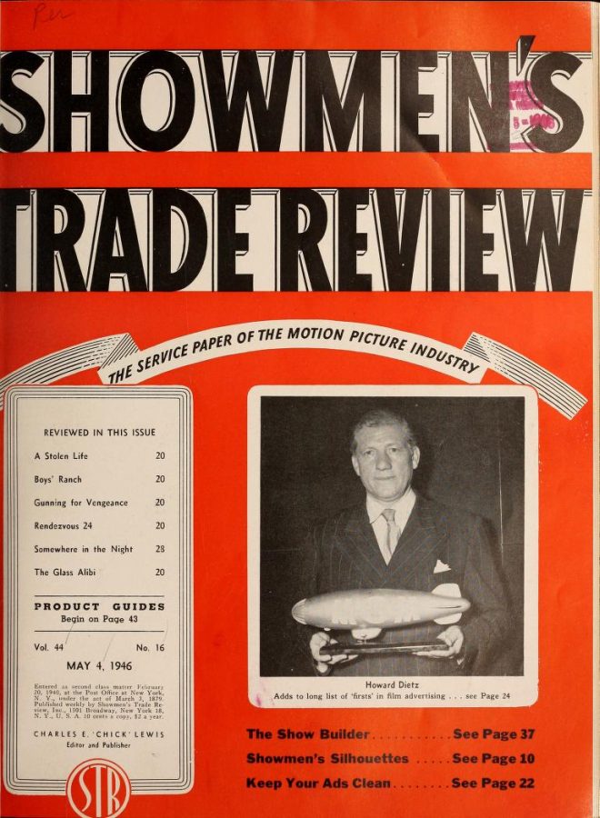 SHOWMENS TRADE REVIEW magazine side cover 4 May 1946