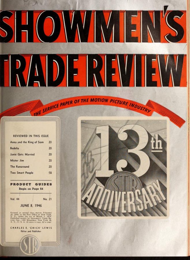 SHOWMENS TRADE REVIEW magazine side cover 8 June 1946