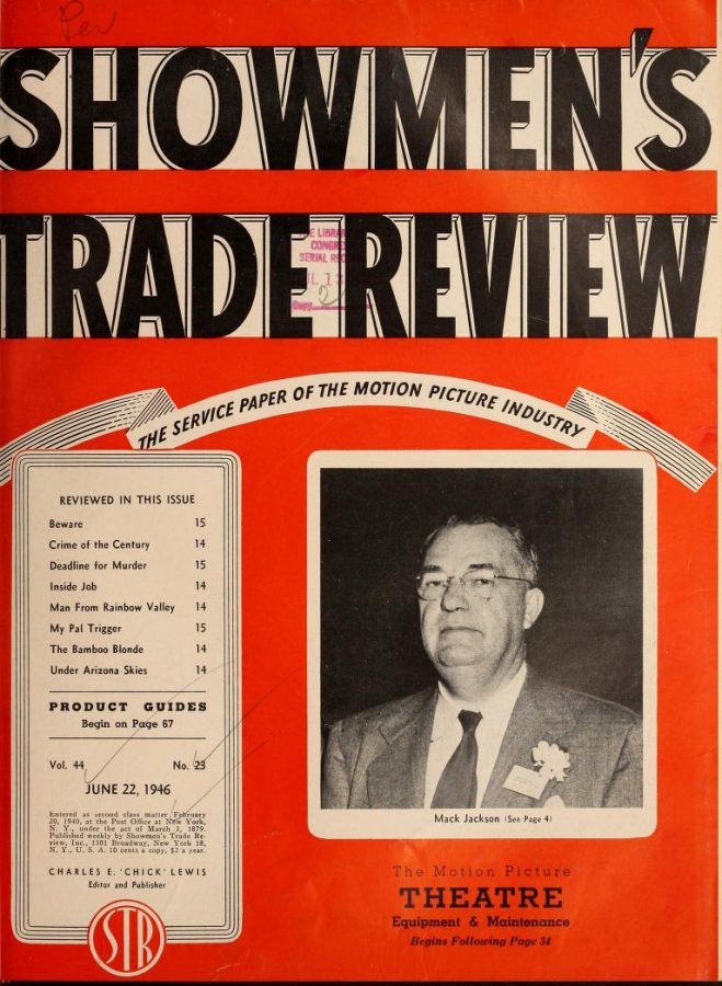 SHOWMENS TRADE REVIEW magazine side cover 22 June 1946