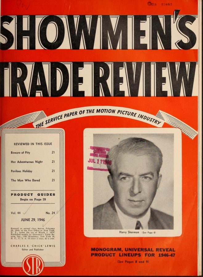 SHOWMENS TRADE REVIEW magazine side cover 29 June 1946