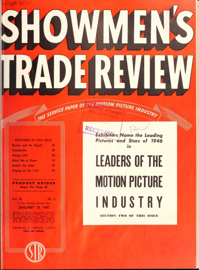 SHOWMENS TRADE REVIEW magazine side cover 18 January 1947