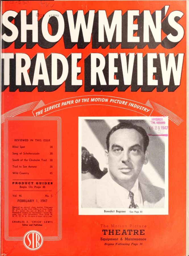 SHOWMENS TRADE REVIEW magazine side cover 1 February 1947