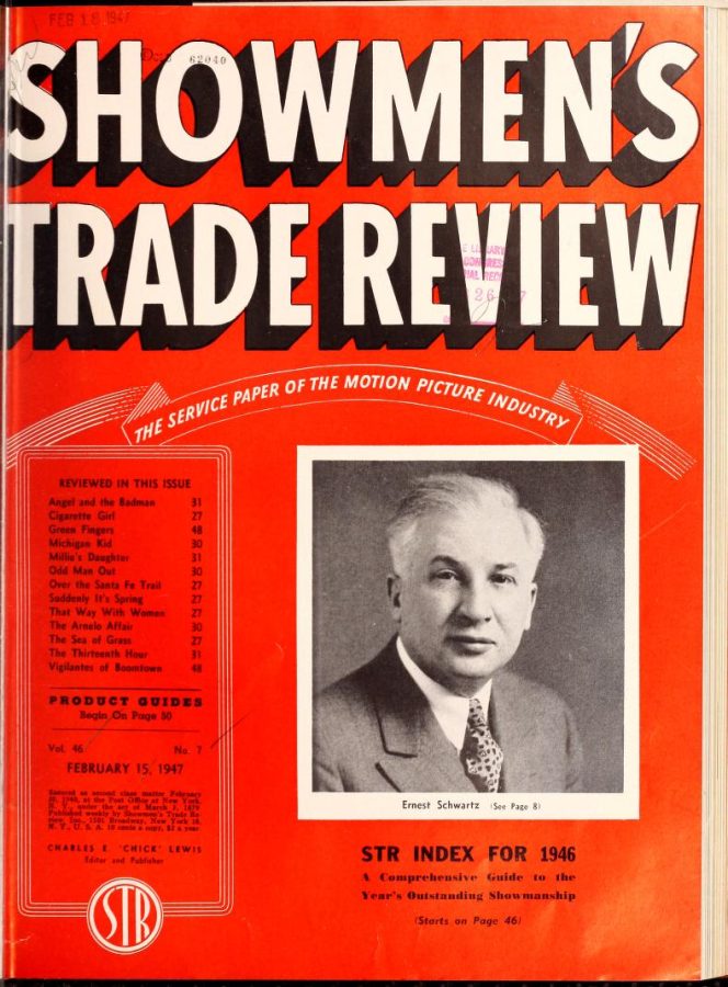 SHOWMENS TRADE REVIEW magazine side cover 15 February 1947