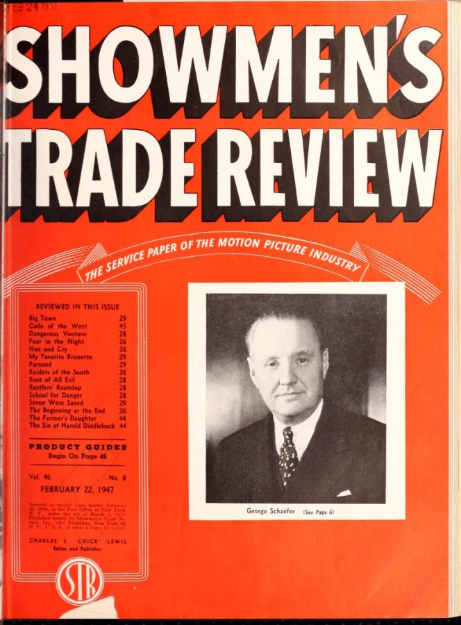 SHOWMENS TRADE REVIEW magazine side cover 22 February 1947