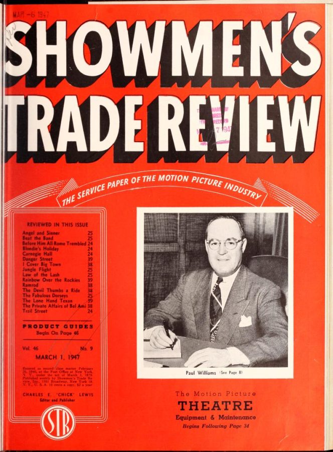 SHOWMENS TRADE REVIEW magazine side cover 1 March 1947