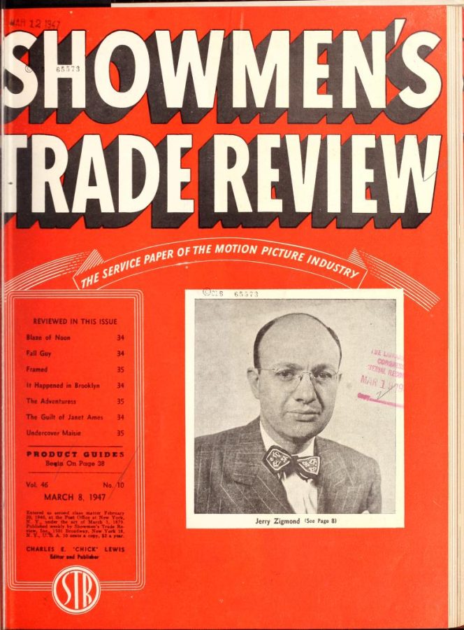SHOWMENS TRADE REVIEW magazine side cover 8 March 1947