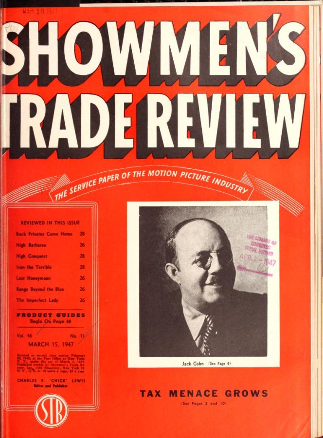 SHOWMENS TRADE REVIEW magazine side cover 15 March 1947