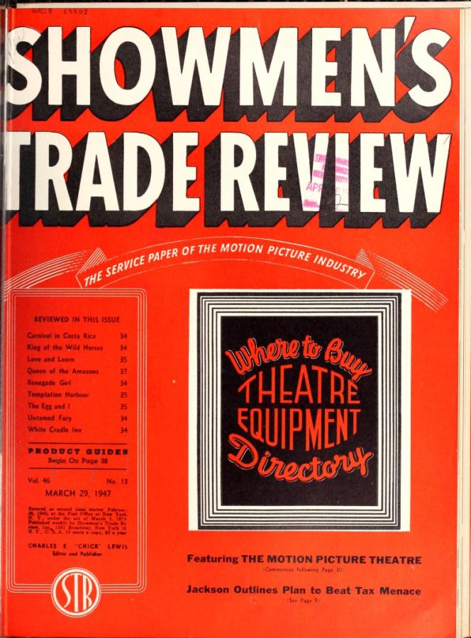 SHOWMENS TRADE REVIEW magazine side cover 29 March 1947