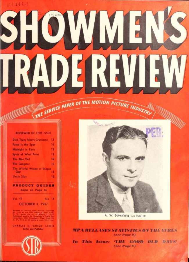 SHOWMENS TRADE REVIEW magazine side cover 4 October 1947