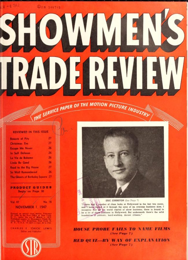 SHOWMENS TRADE REVIEW magazine side cover 1 November 1947