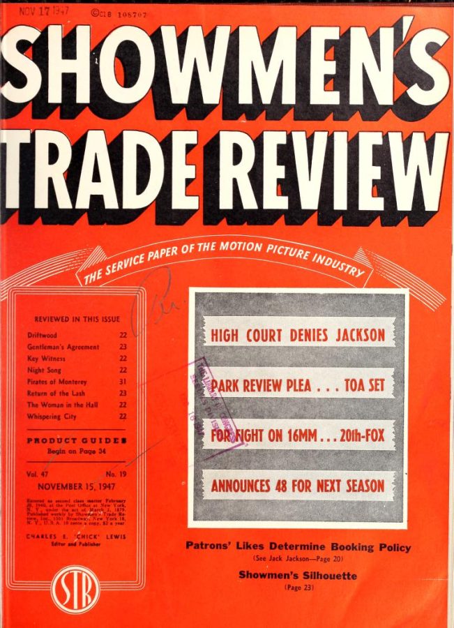 SHOWMENS TRADE REVIEW magazine side cover 15 November 1947