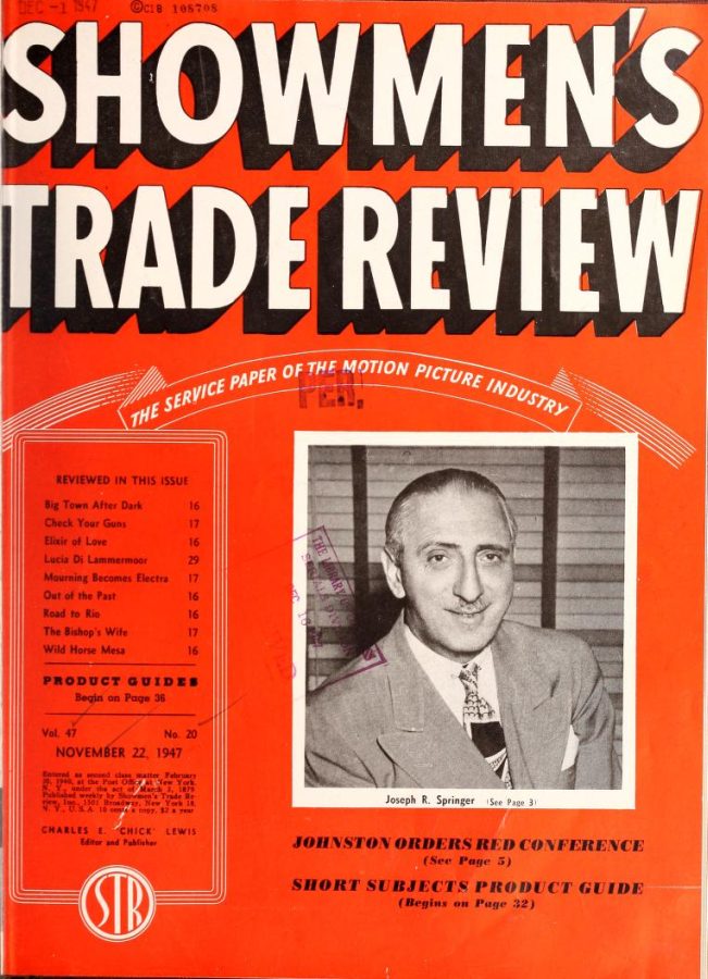 SHOWMENS TRADE REVIEW magazine side cover 22 November 1947