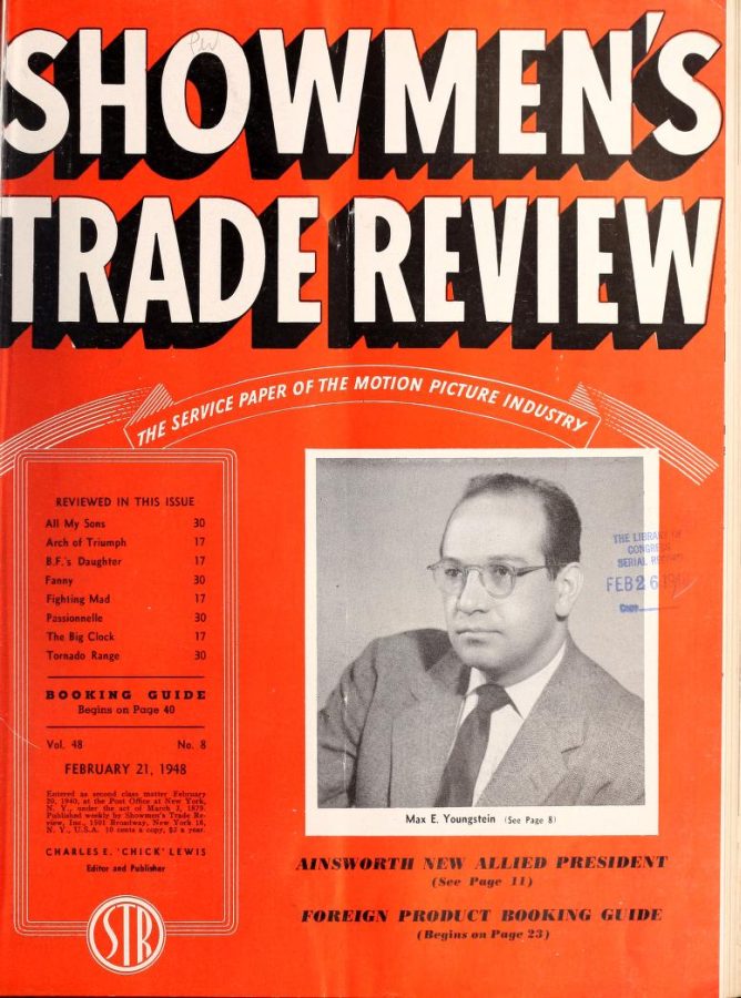SHOWMENS TRADE REVIEW magazine side cover 21 February 1948