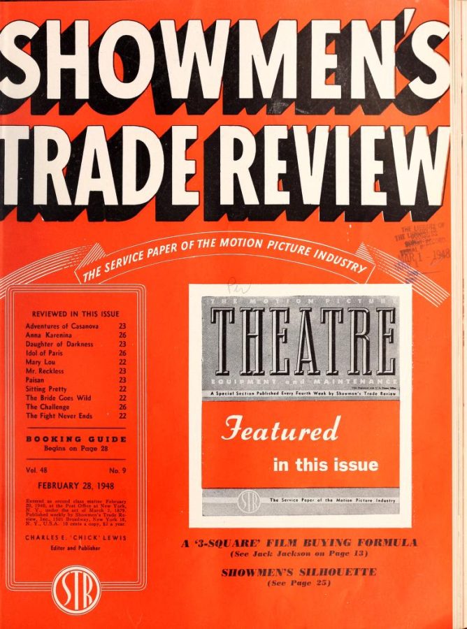 SHOWMENS TRADE REVIEW magazine side cover 28 February 1948