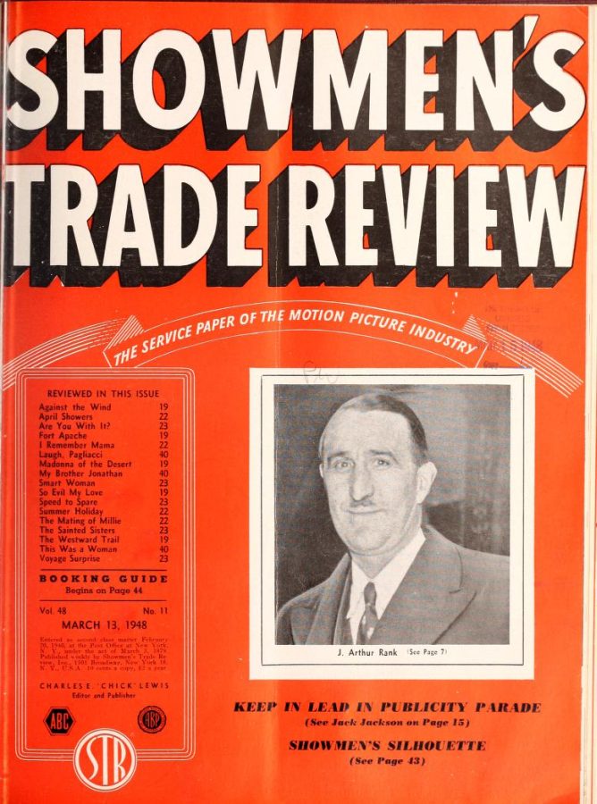 SHOWMENS TRADE REVIEW magazine side cover 13 March 1948