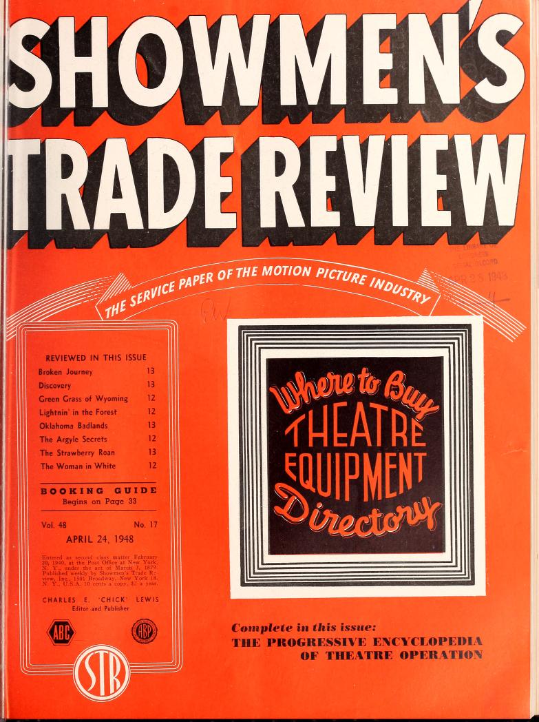 SHOWMENS TRADE REVIEW magazine side cover 24 April 1948