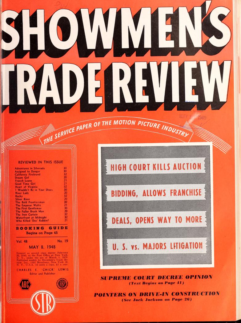 SHOWMENS TRADE REVIEW magazine side cover 8 May 1948