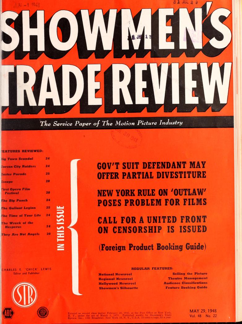 SHOWMENS TRADE REVIEW magazine side cover 29 May 1948