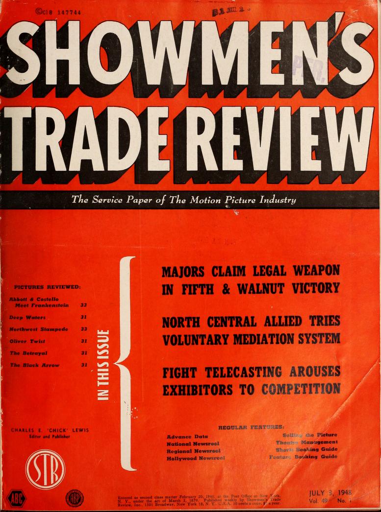SHOWMENS TRADE REVIEW magazine side cover 3 July 1948