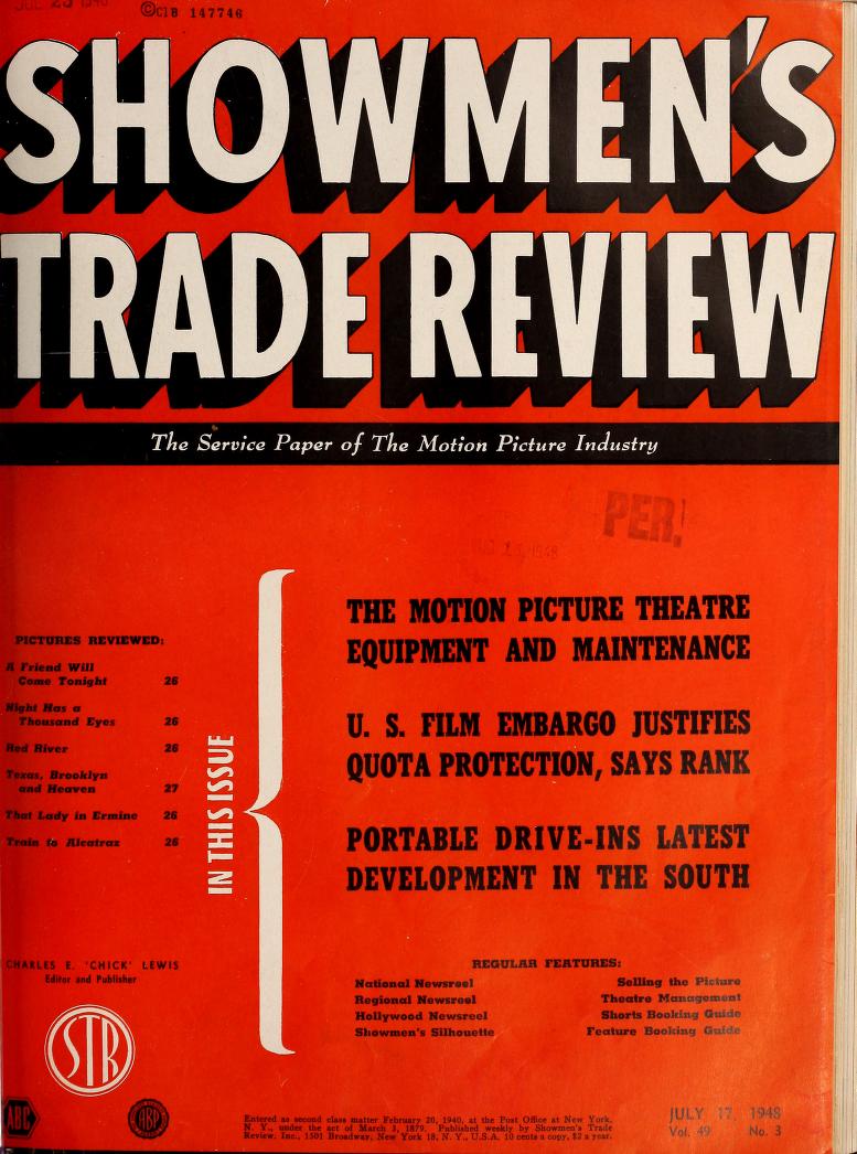 SHOWMENS TRADE REVIEW magazine side cover 17 July 1948