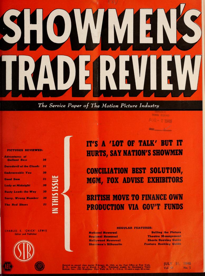 SHOWMENS TRADE REVIEW magazine side cover 31 July 1948