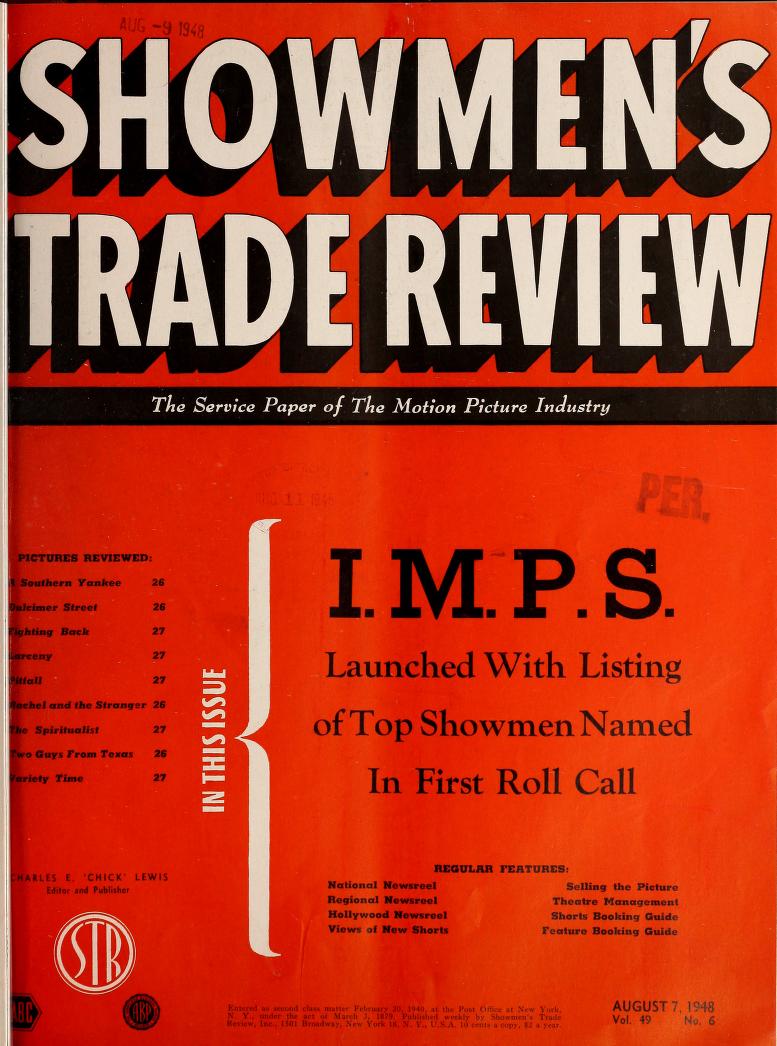 SHOWMENS TRADE REVIEW magazine side cover 7 August 1948