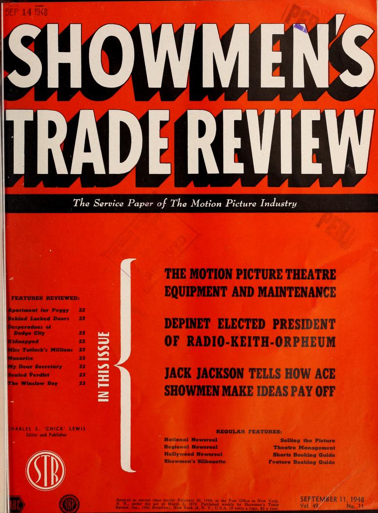 SHOWMENS TRADE REVIEW magazine side cover 11 September 1948