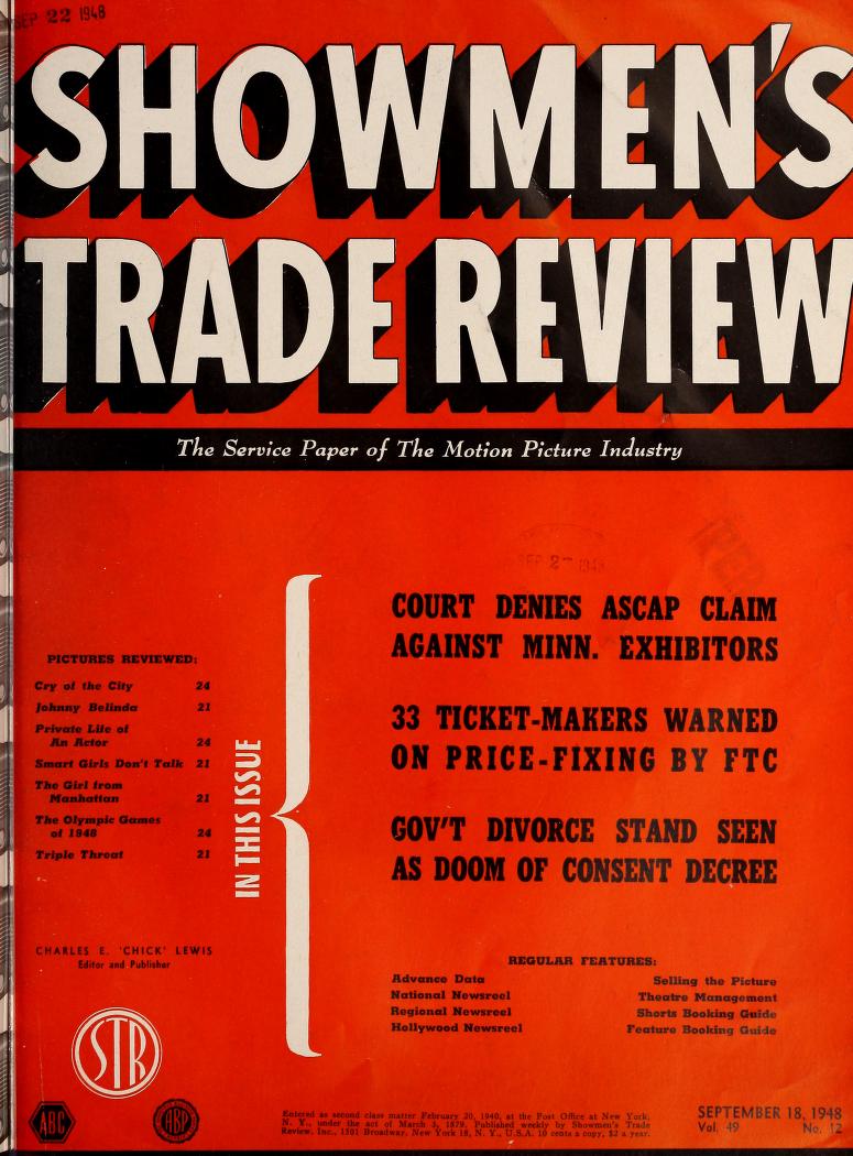 SHOWMENS TRADE REVIEW magazine side cover 18 September 1948