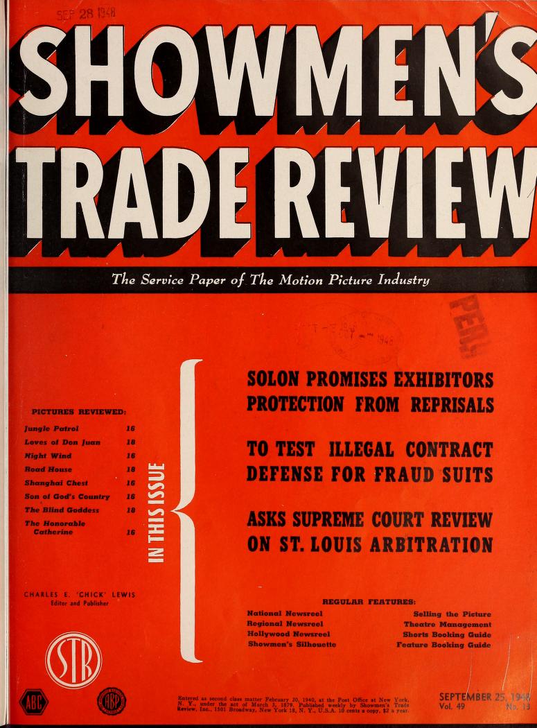 SHOWMENS TRADE REVIEW magazine side cover 25 September 1948